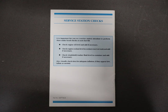 1989 Chevrolet Corvette Owners Manuals W/Pouch