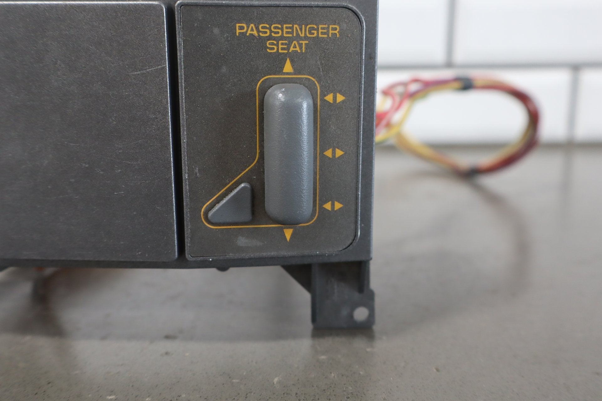 1991-1993 Corvette Console Mounted Power Seat Switch Orange Lettering