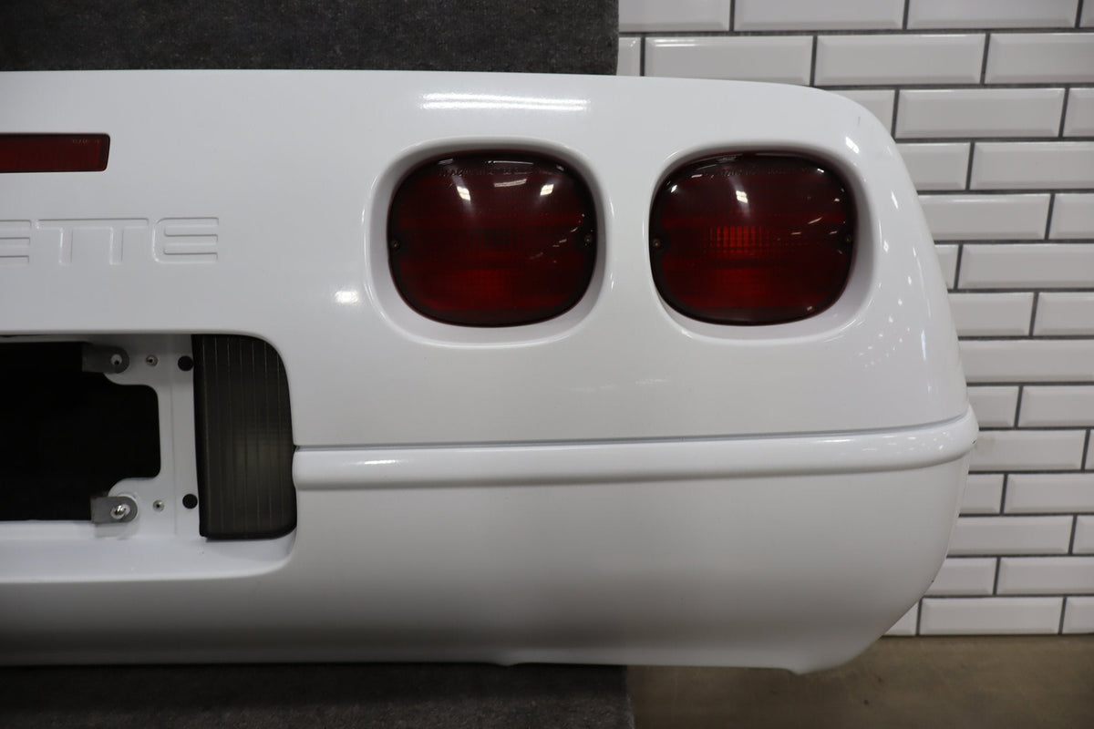 1991-1996 C4 Corvette Base Model OEM Rear Bumper W/Lamp Finish Panel Artic White