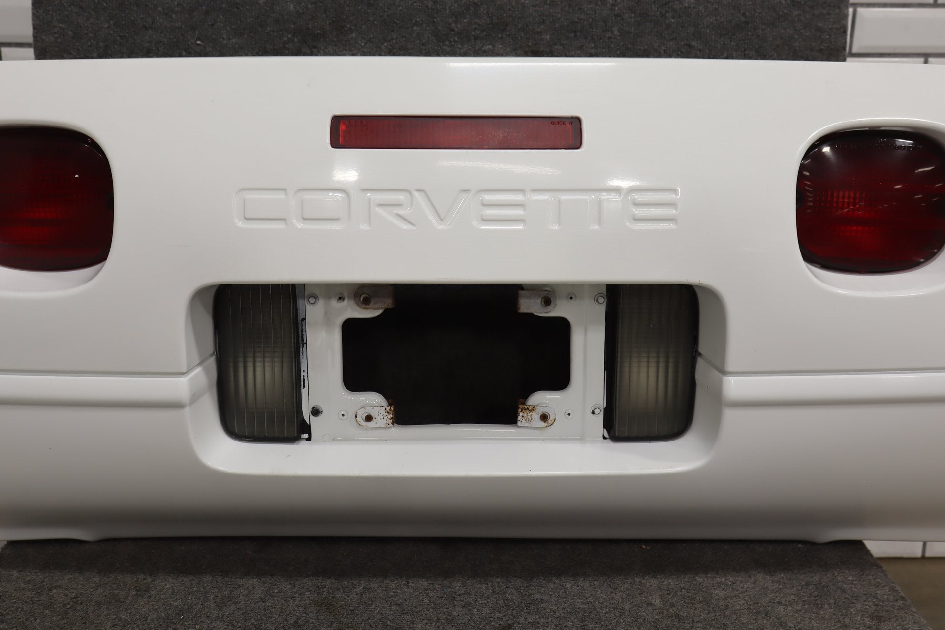 1991-1996 C4 Corvette Base Model OEM Rear Bumper W/Lights Finish Panel Artic White