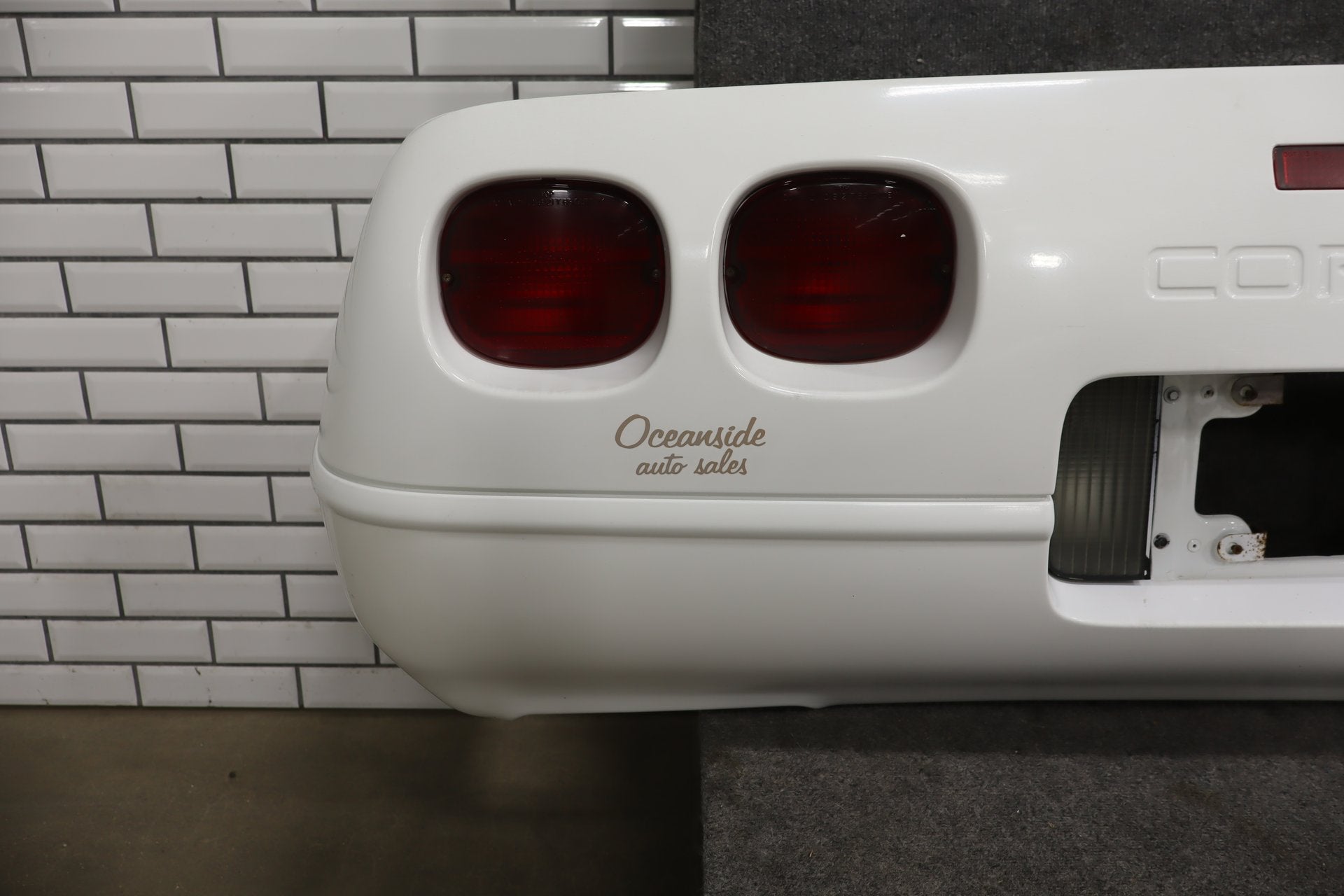 1991-1996 C4 Corvette Base Model OEM Rear Bumper W/Lights Finish Panel Artic White