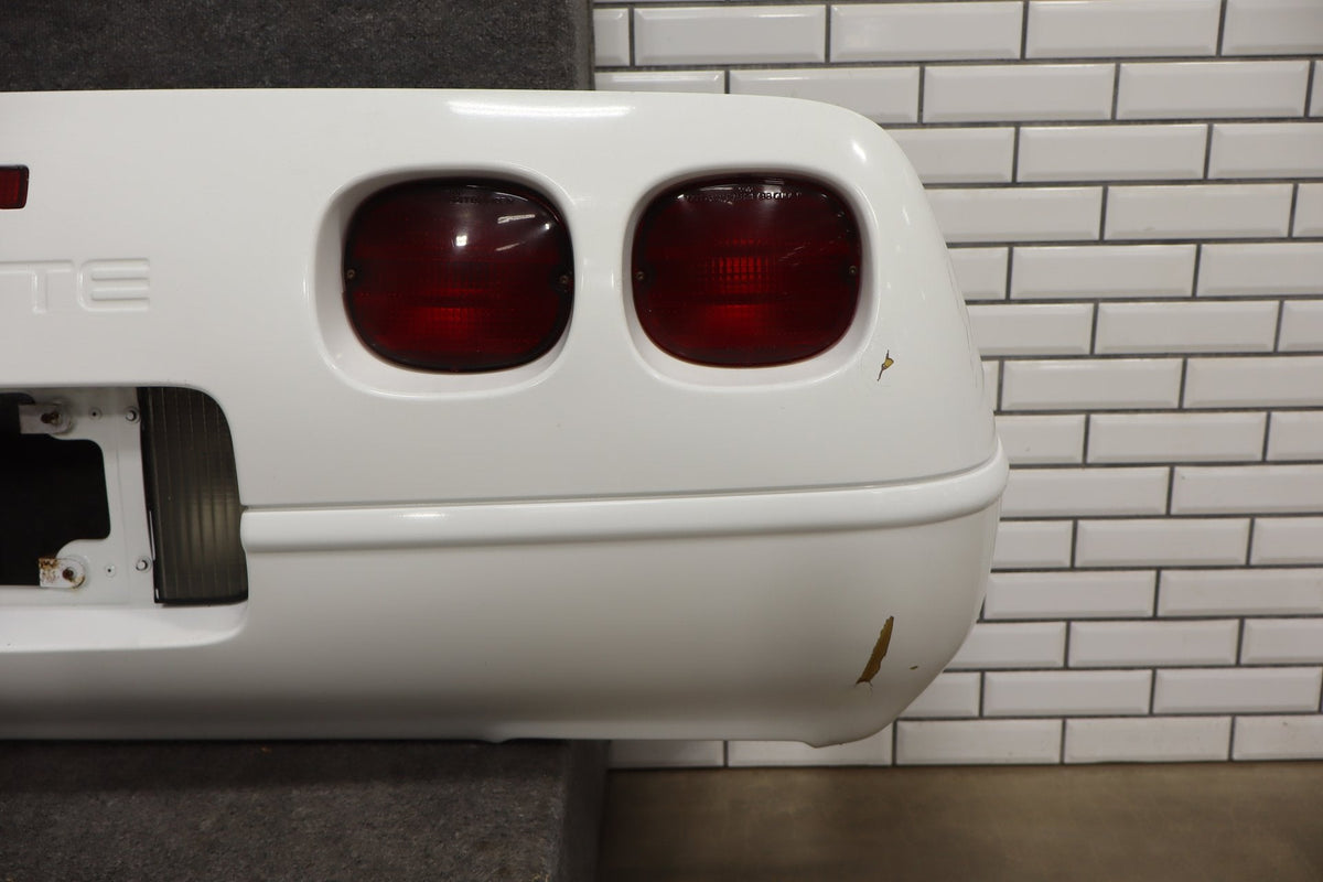 1991-1996 C4 Corvette Base Model OEM Rear Bumper W/Lights Finish Panel Artic White