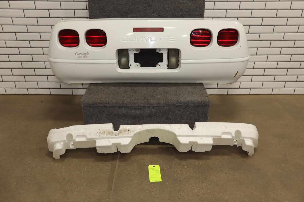 1991-1996 C4 Corvette Base Model OEM Rear Bumper W/Lights Finish Panel Artic White