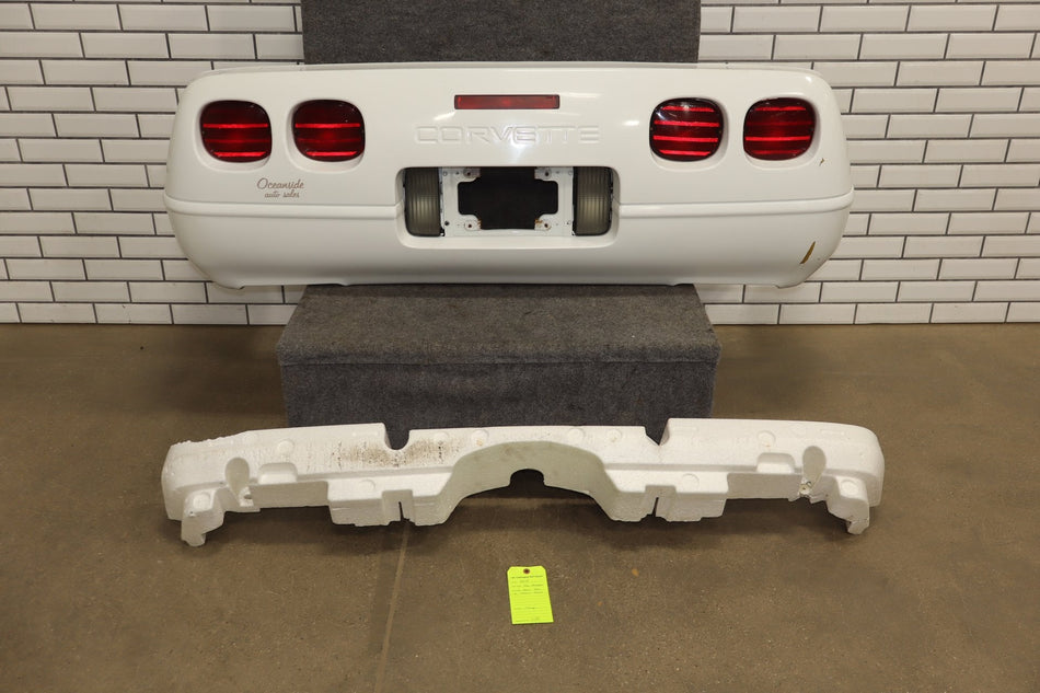 1991-1996 C4 Corvette Base Model OEM Rear Bumper W/Lights Finish Panel Artic White