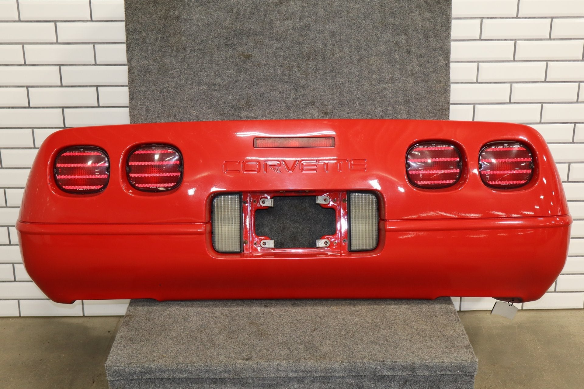 1991-1996 C4 Corvette Base Model OEM Rear Bumper W/Lights Finish Panel Bright Red