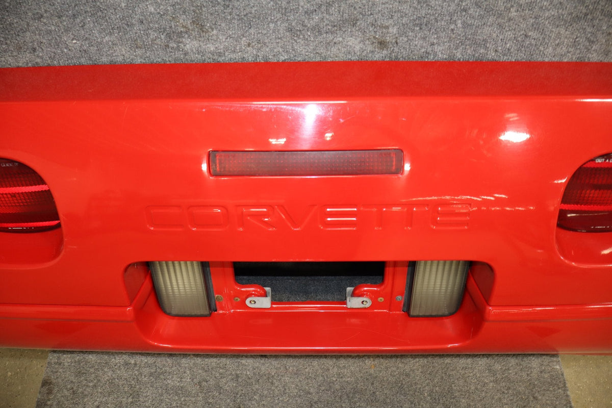1991-1996 C4 Corvette Base Model OEM Rear Bumper W/Lights Finish Panel Bright Red