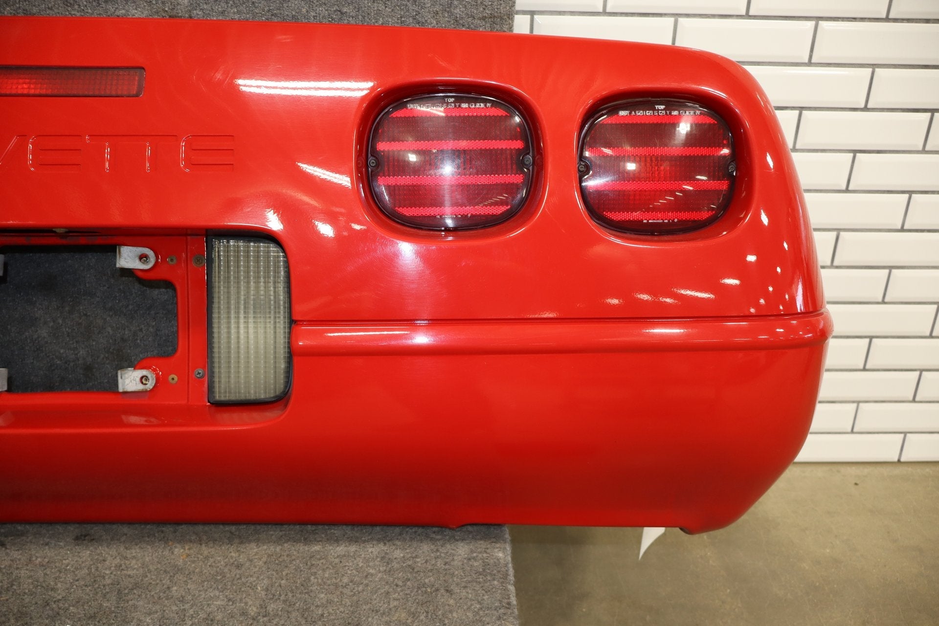 1991-1996 C4 Corvette Base Model OEM Rear Bumper W/Lights Finish Panel Bright Red