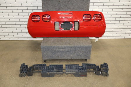 1991-1996 C4 Corvette Base Model OEM Rear Bumper W/Lights Finish Panel Bright Red