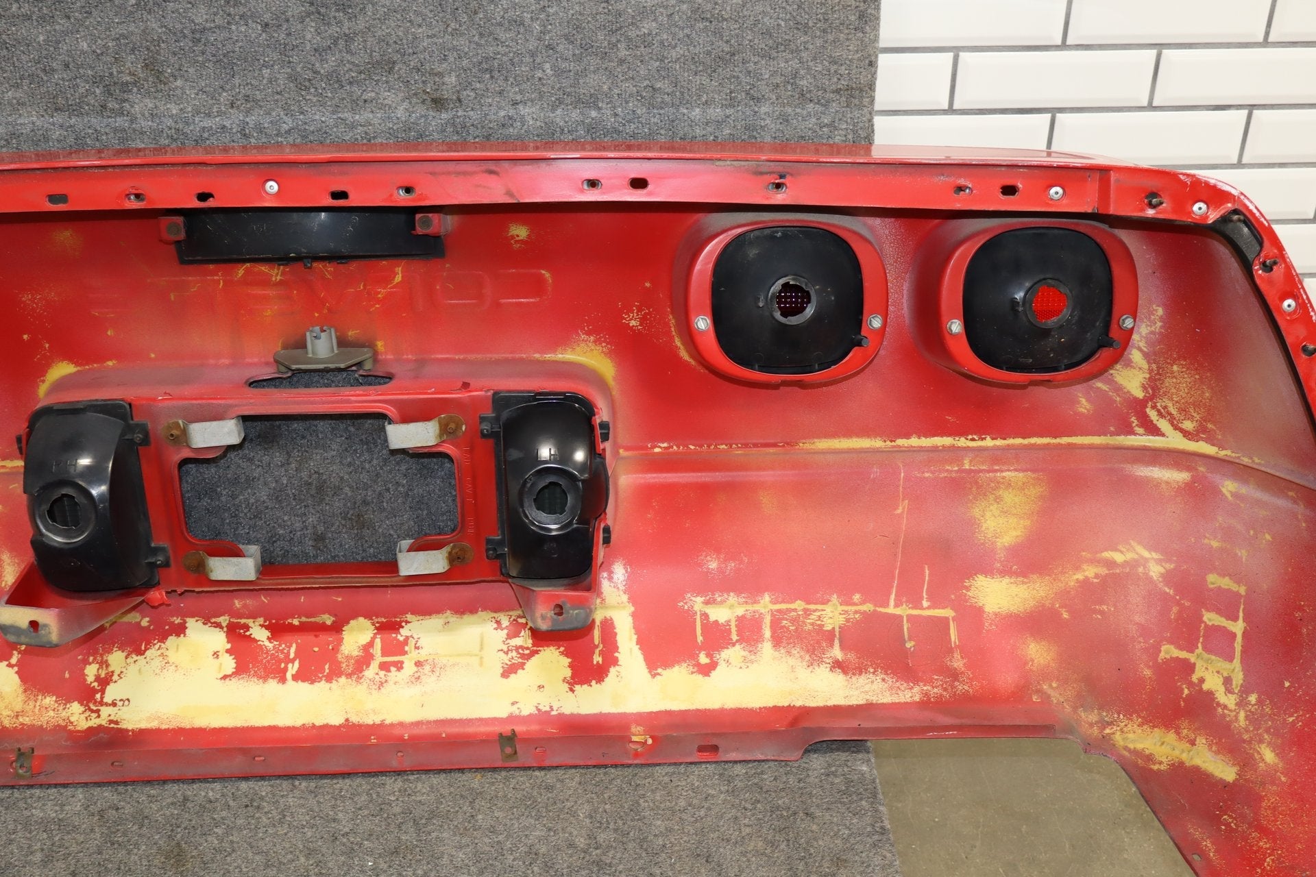1991-1996 C4 Corvette Base Model OEM Rear Bumper W/Lights Finish Panel Bright Red