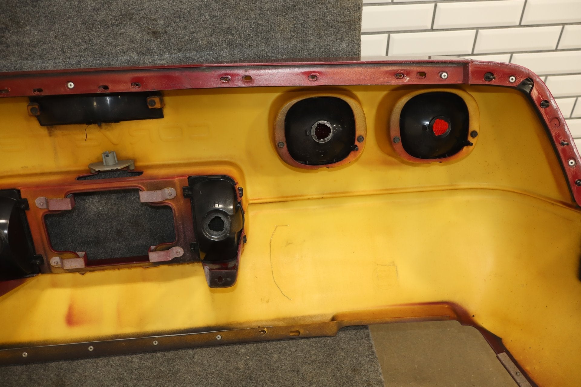 1991-1996 C4 Corvette Base Model OEM Rear Bumper W/Lights Finish Panel Dark Red