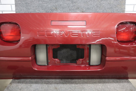 1991-1996 C4 Corvette Base Model OEM Rear Bumper W/Lights Finish Panel Dark Red