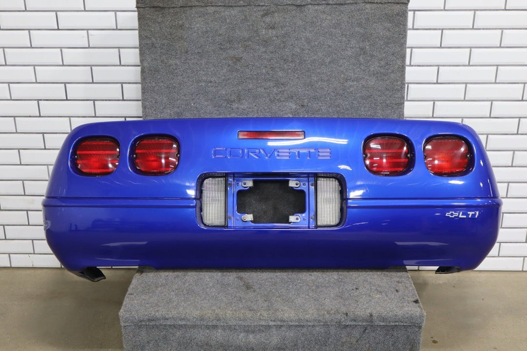 1991 - 1996 C4 Corvette Rear Bumper W/Lights Finish Panel Dark Blue OEM