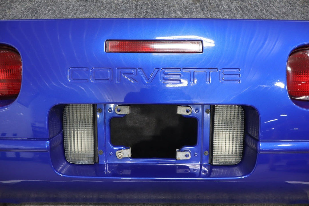 1991 - 1996 C4 Corvette Rear Bumper W/Lights Finish Panel Dark Blue OEM