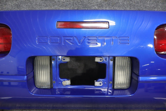 1991 - 1996 C4 Corvette Rear Bumper W/Lights Finish Panel Dark Blue OEM