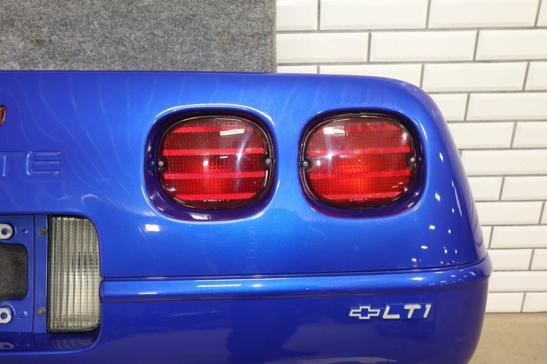 1991 - 1996 C4 Corvette Rear Bumper W/Lights Finish Panel Dark Blue OEM