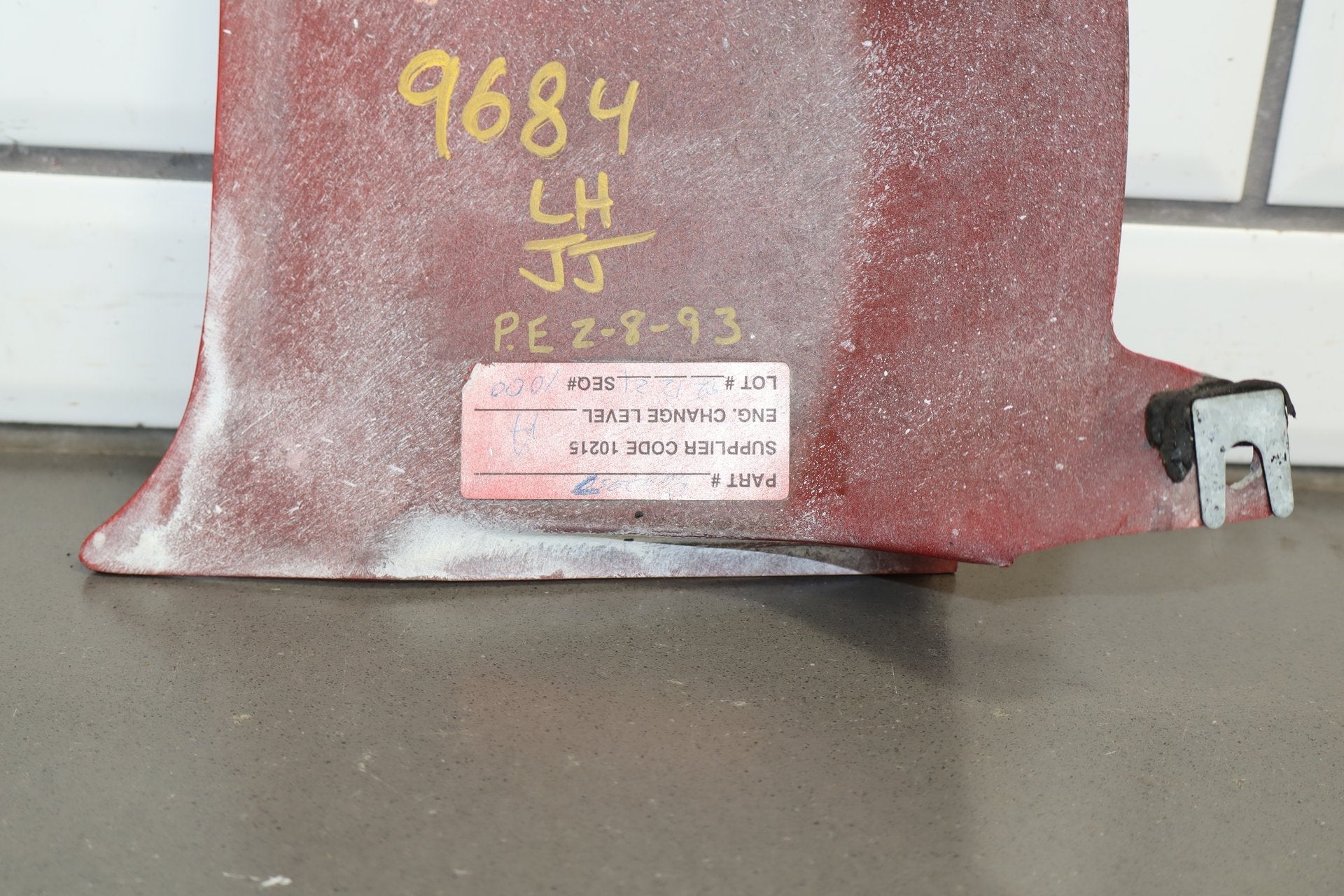 1992-1995 Dodge Viper RT/10 Left Fender Viper Red PRN OEM from 15k Mile Car