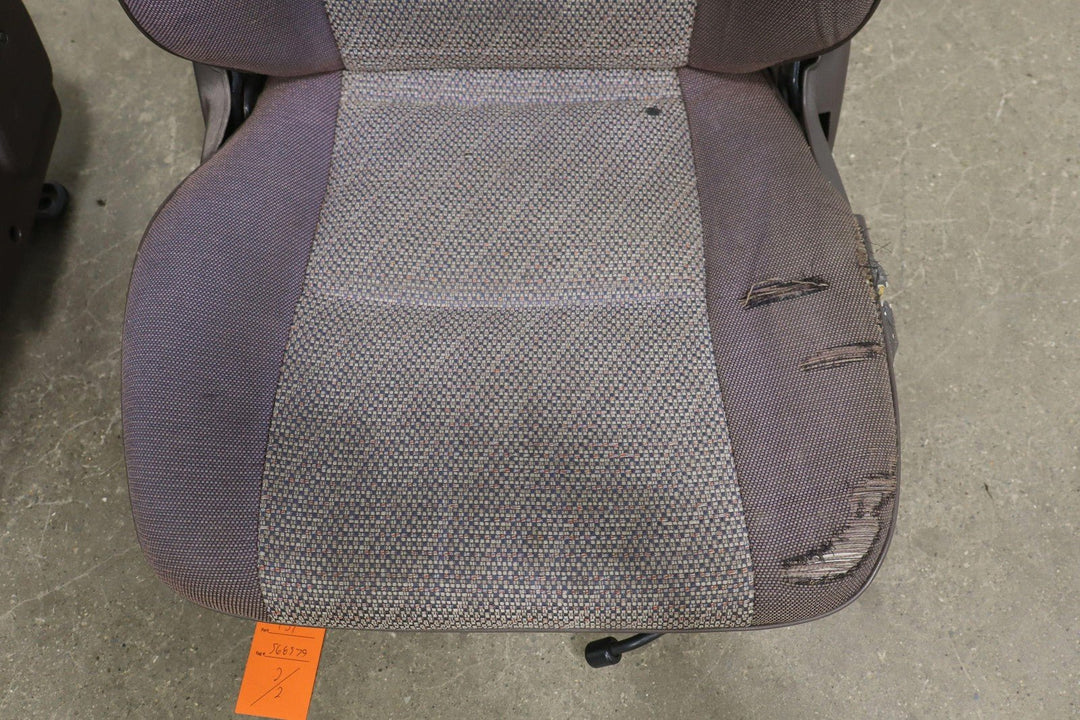 1992 Toyota Land Cruiser Right & Left Front Manual Cloth Seats *Heavy Wear*