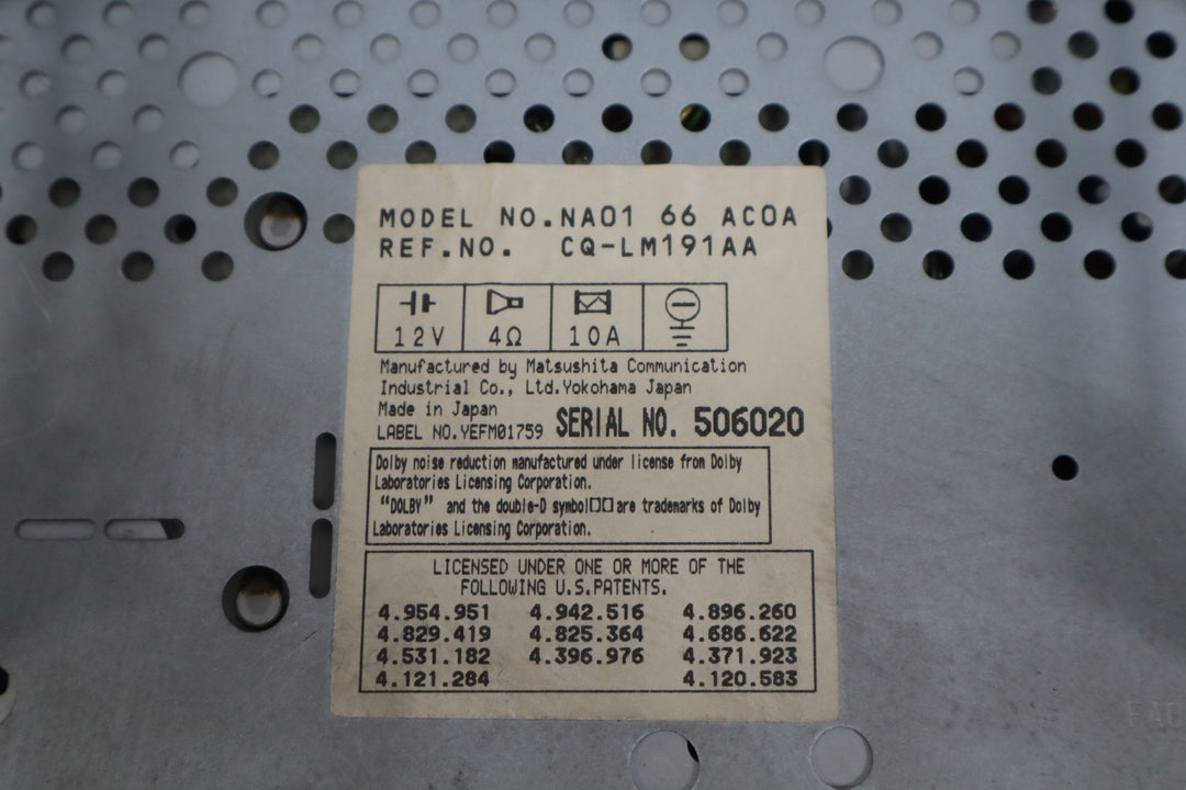 1993 - 1994 Mazda MX - 5 Miata Cassette Radio NA53669C0 OEM