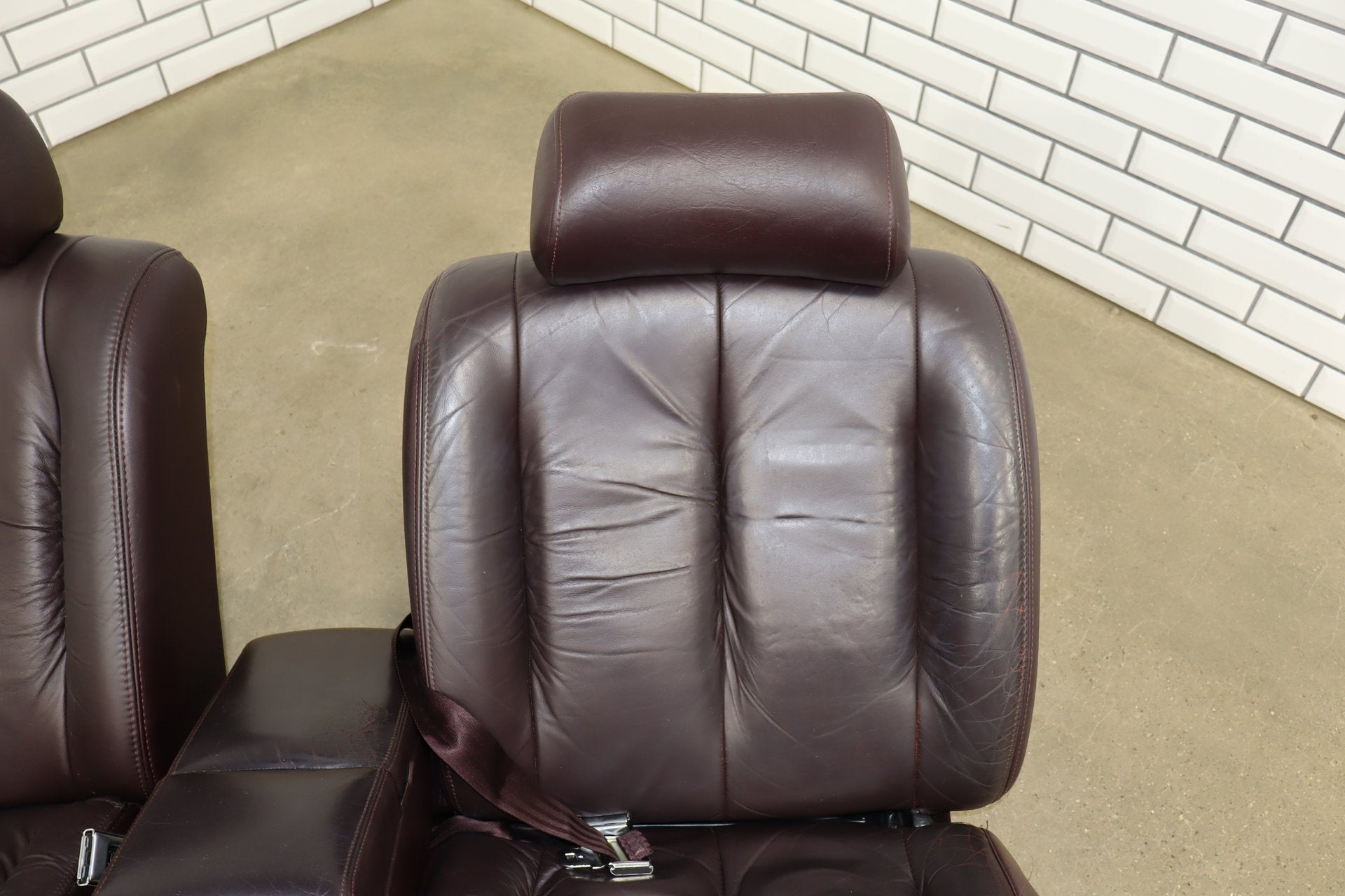 1993-1996 Cadillac Fleetwood Brougham Leather Power Seats Set Bordeaux Red 75
