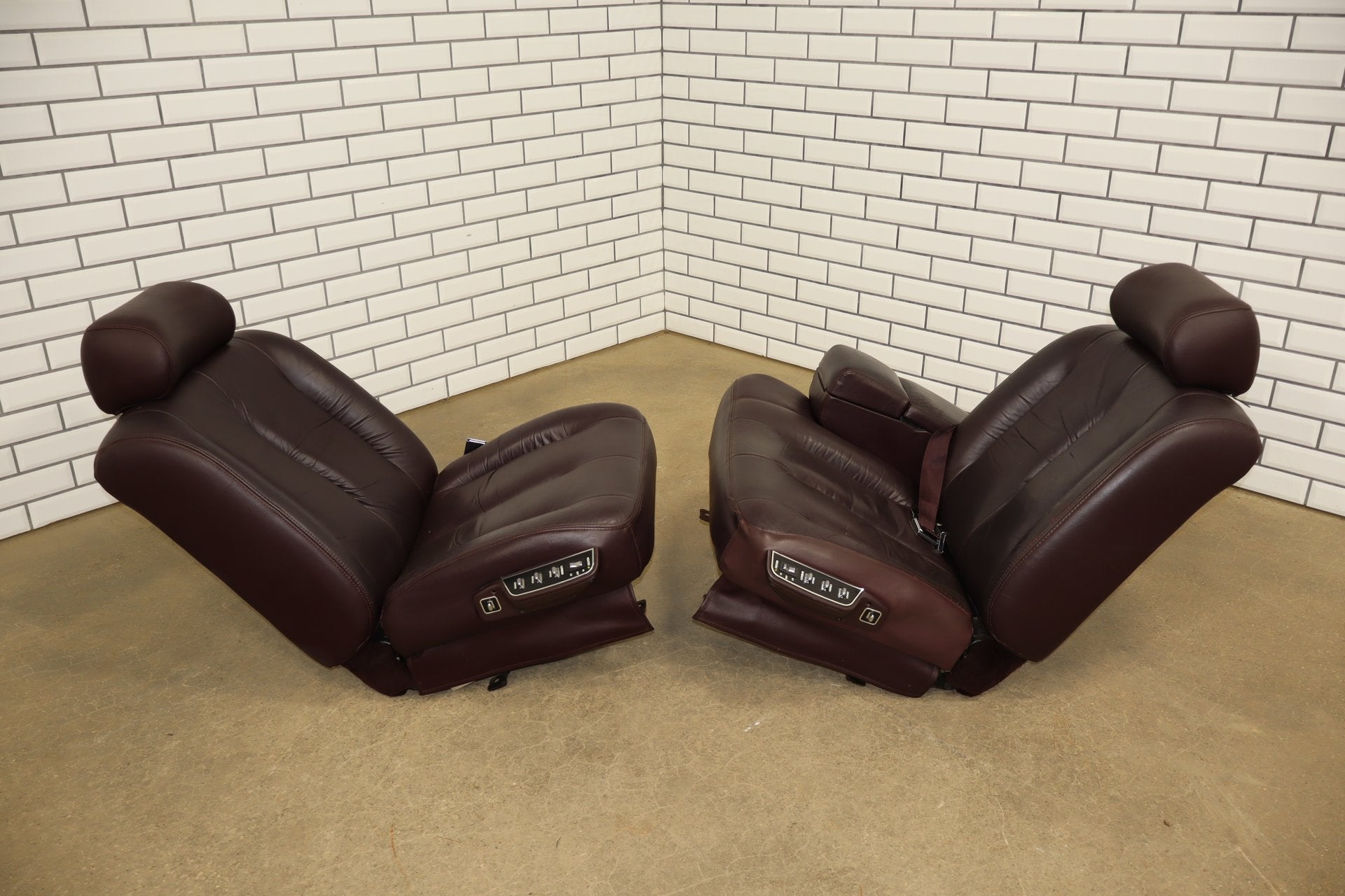 1993-1996 Cadillac Fleetwood Brougham Leather Power Seats Set Bordeaux Red 75
