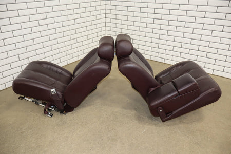 1993-1996 Cadillac Fleetwood Brougham Leather Power Seats Set Bordeaux Red 75