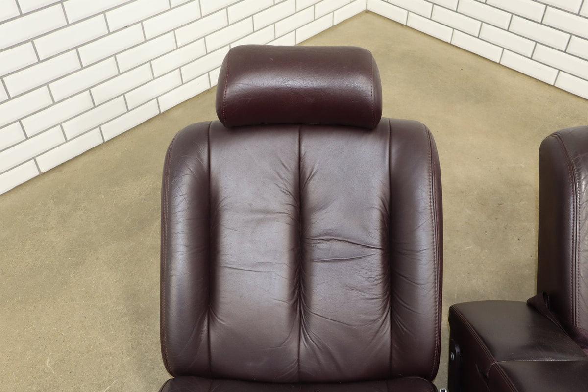 1993-1996 Cadillac Fleetwood Brougham Leather Power Seats Set Bordeaux Red 75