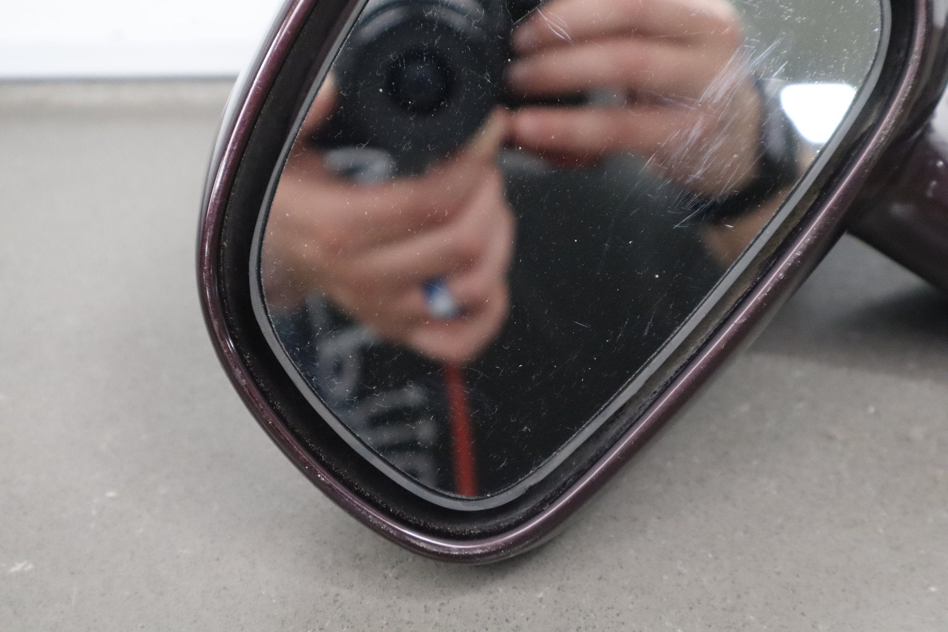 1993-1996 Cadillac Fleetwood Left Door Mirror Dark Cherry 77