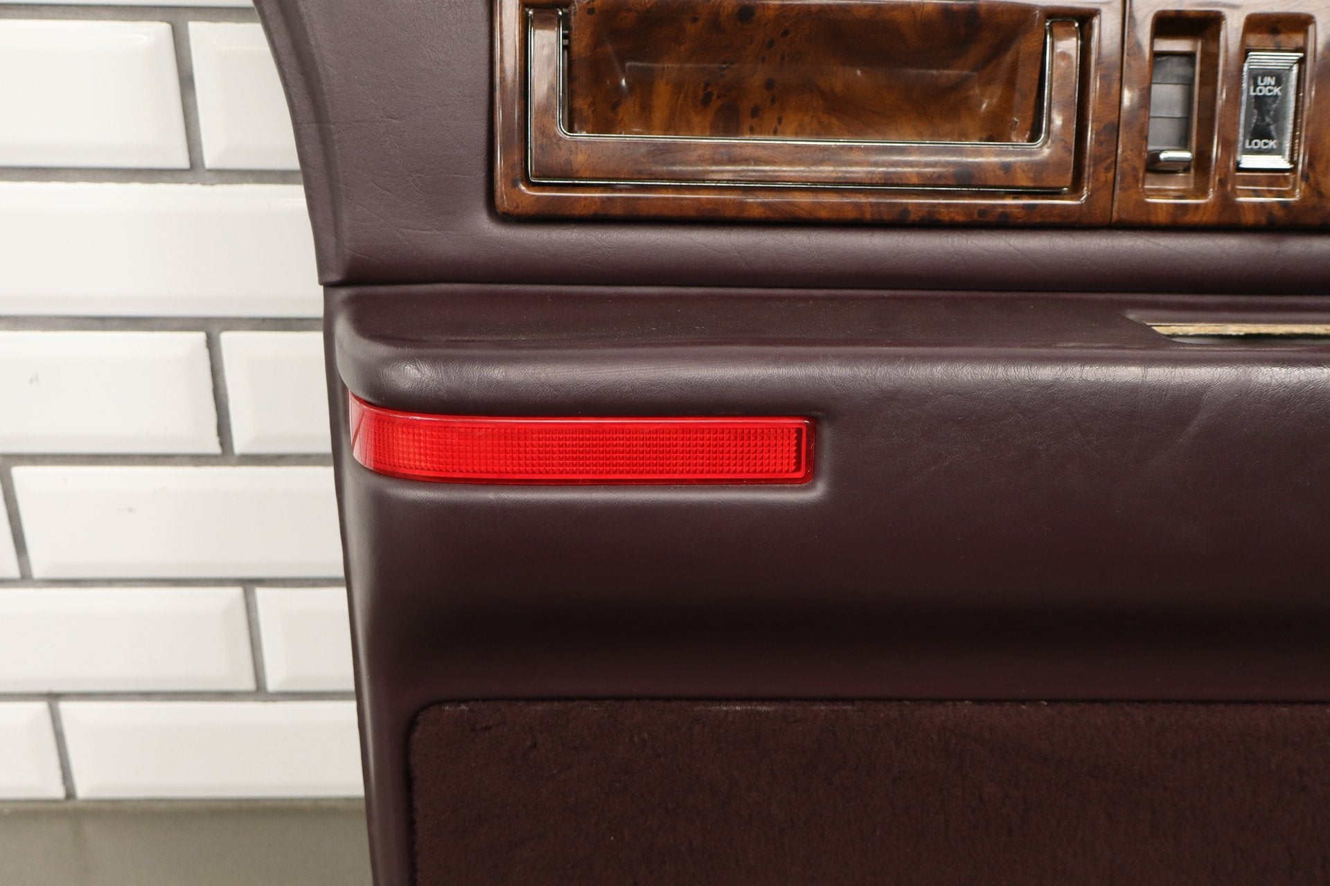 1993-1996 Cadillac Fleetwood Left Front Interior Trim Panel Bordeaux Red 75