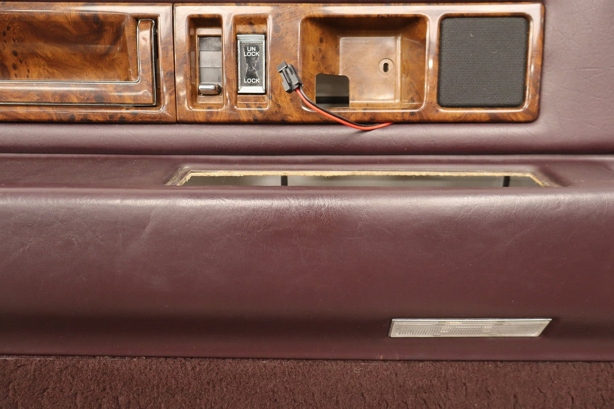 1993-1996 Cadillac Fleetwood Left Front Interior Trim Panel Bordeaux Red 75