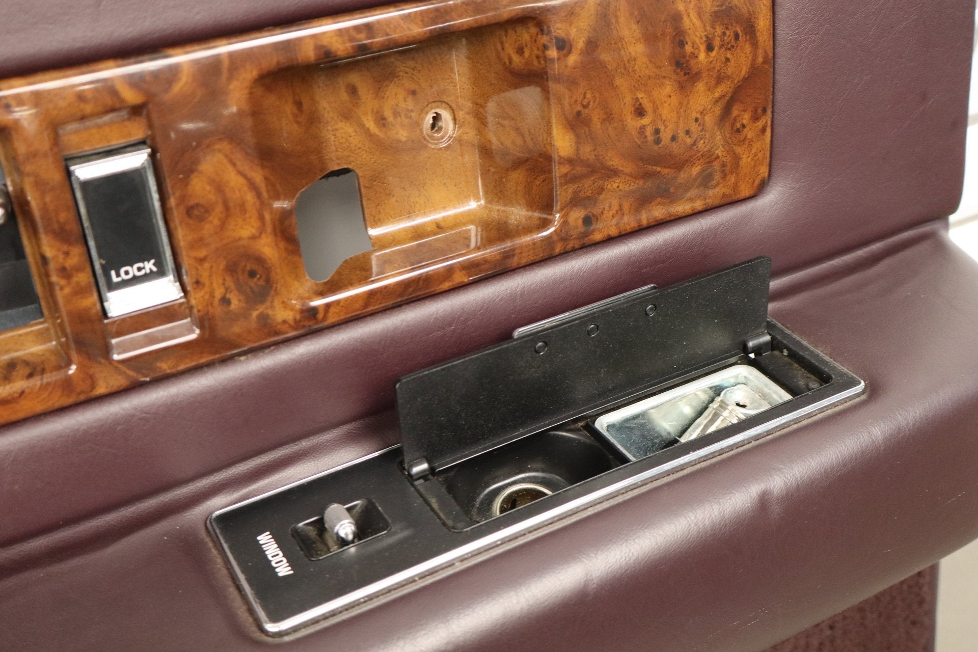 1993-1996 Cadillac Fleetwood Left Rear Door Trim Panel Bordeaux Red 75