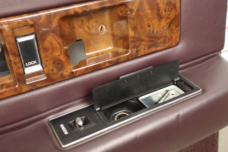 1993-1996 Cadillac Fleetwood Left Rear Door Trim Panel Bordeaux Red 75