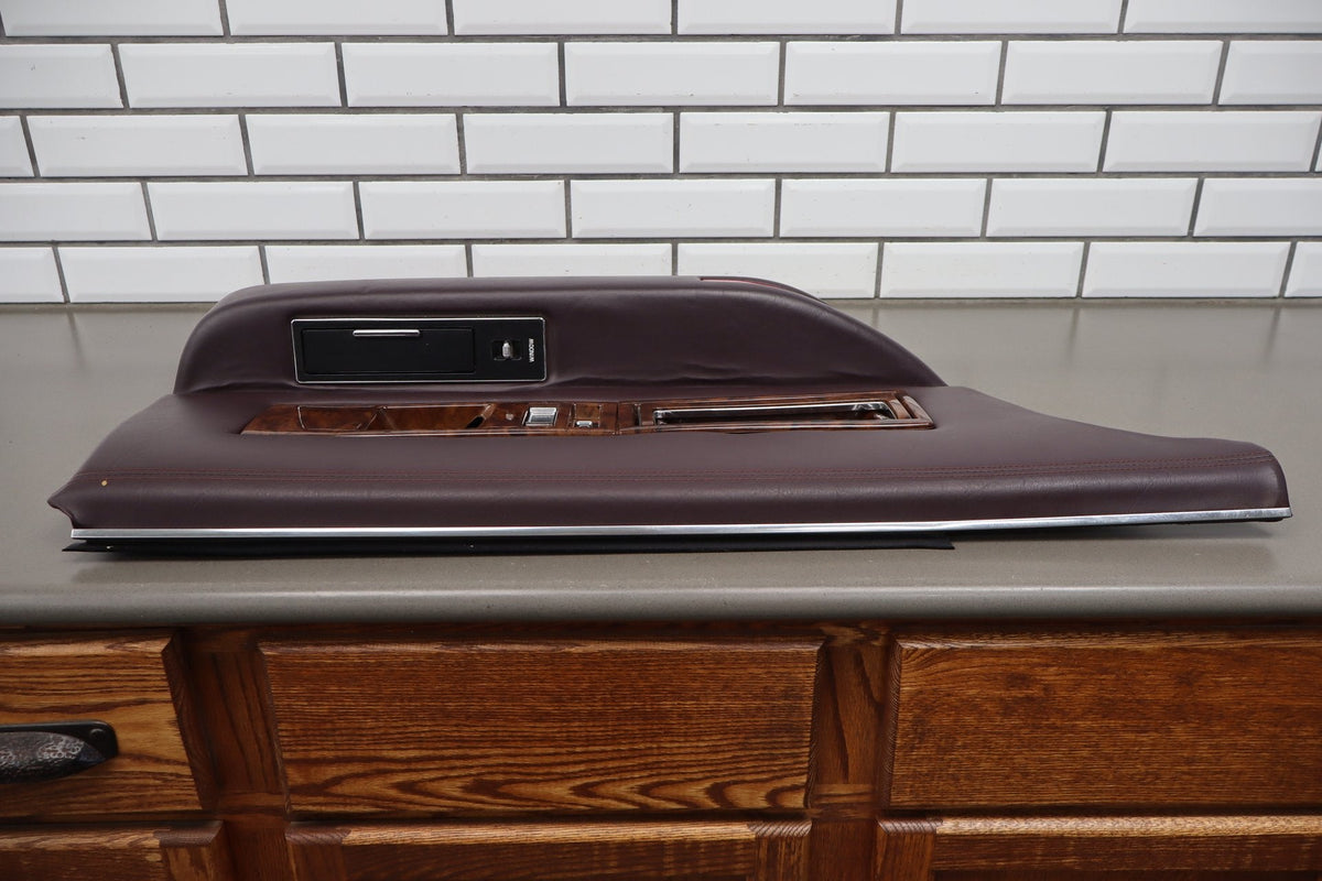 1993-1996 Cadillac Fleetwood Left Rear Door Trim Panel Bordeaux Red 75