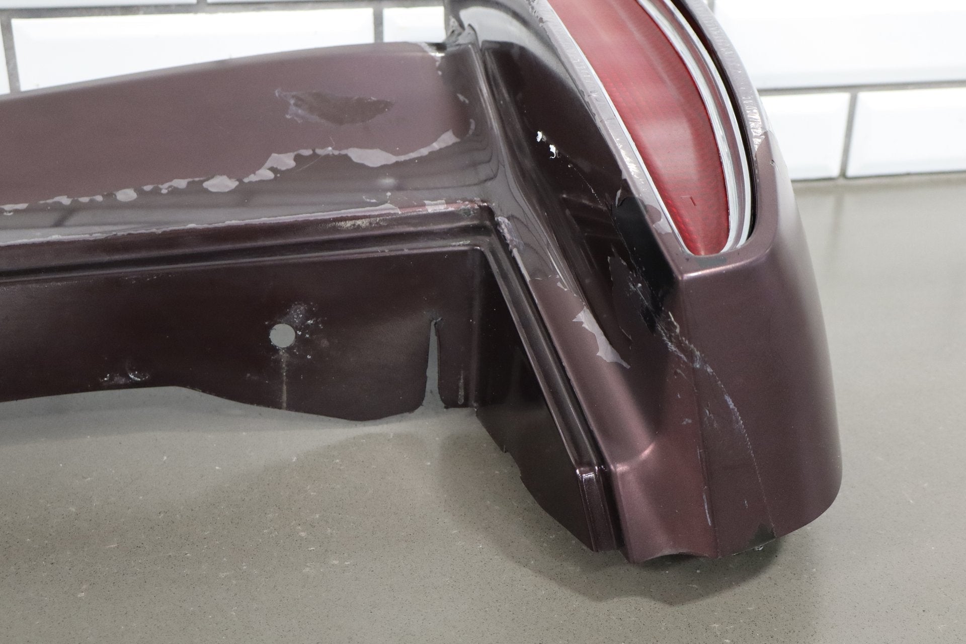 1993-1996 Cadillac Fleetwood Left Tail Light W/ Filler Panel Dark Cherry 77