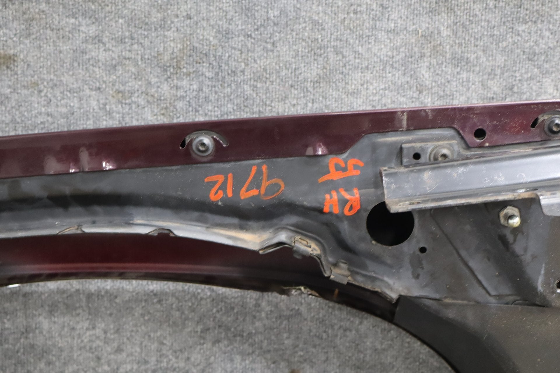 1993-1996 Cadillac Fleetwood Right Fender Brougham Dark Cherry 77 12522159