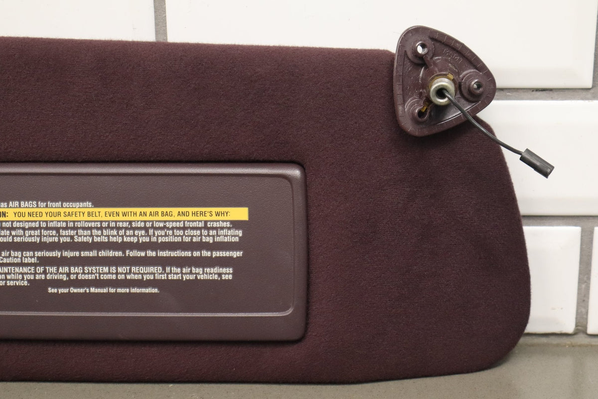 1993-1996 Cadillac Fleetwood Sun Visor Pair Bordeaux Red 75