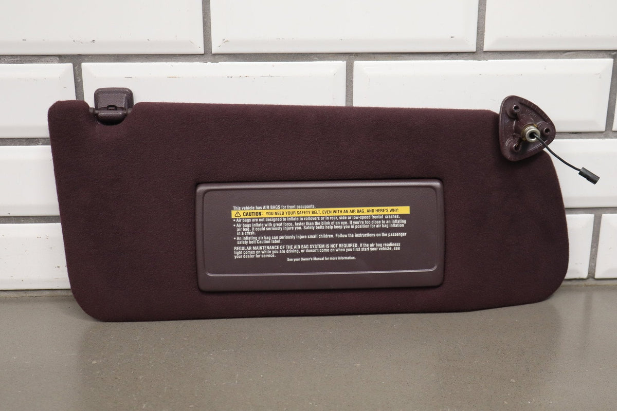 1993-1996 Cadillac Fleetwood Sun Visor Pair Bordeaux Red 75