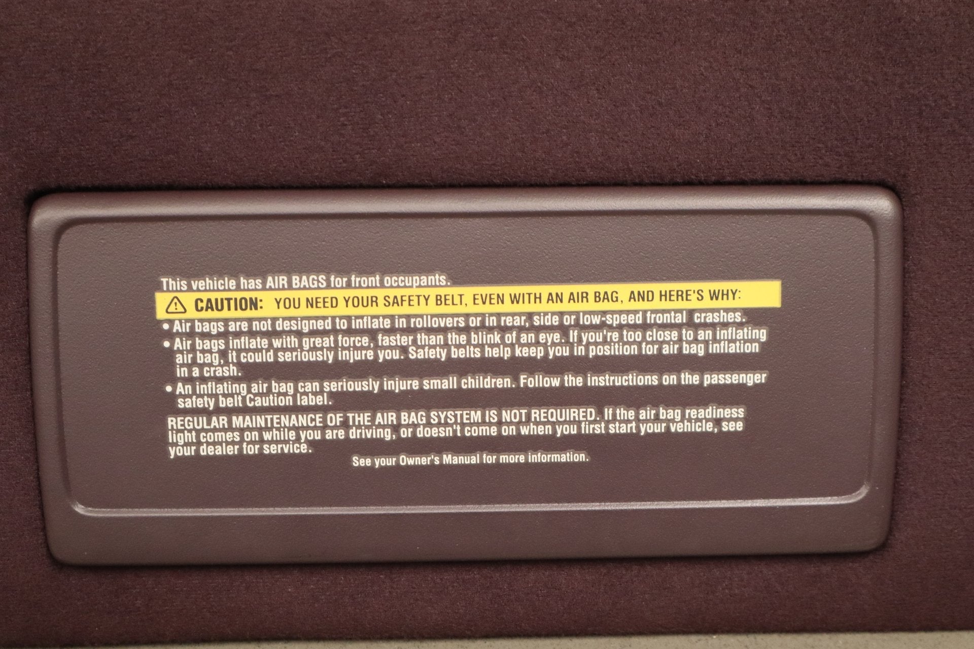1993-1996 Cadillac Fleetwood Sun Visor Pair Bordeaux Red 75