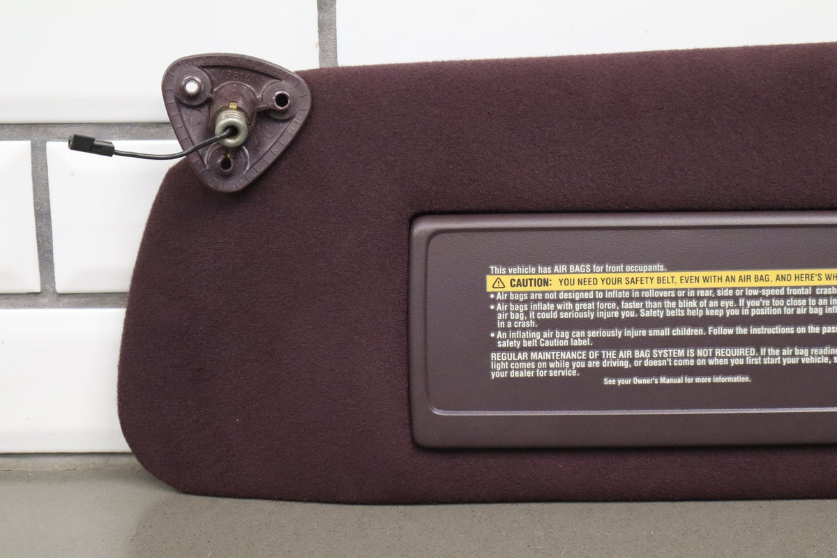 1993-1996 Cadillac Fleetwood Sun Visor Pair Bordeaux Red 75
