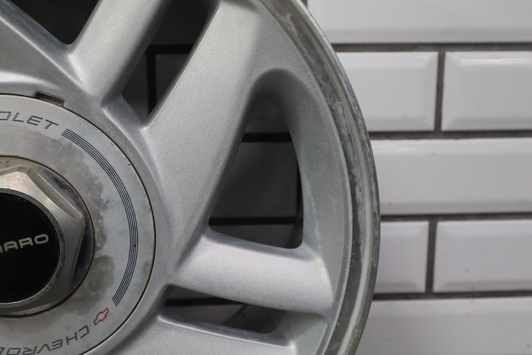 1993 - 1996 Camaro Single (1) 16x8 Silver 5 - Spoke Wheel W/Center Cap *Curb Rash*