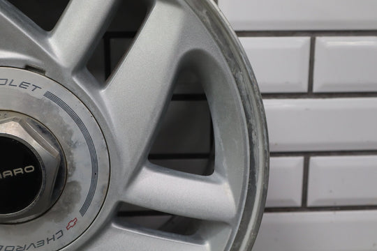 1993 - 1996 Camaro Single (1) 16x8 Silver 5 - Spoke Wheel W/Center Cap *Curb Rash*