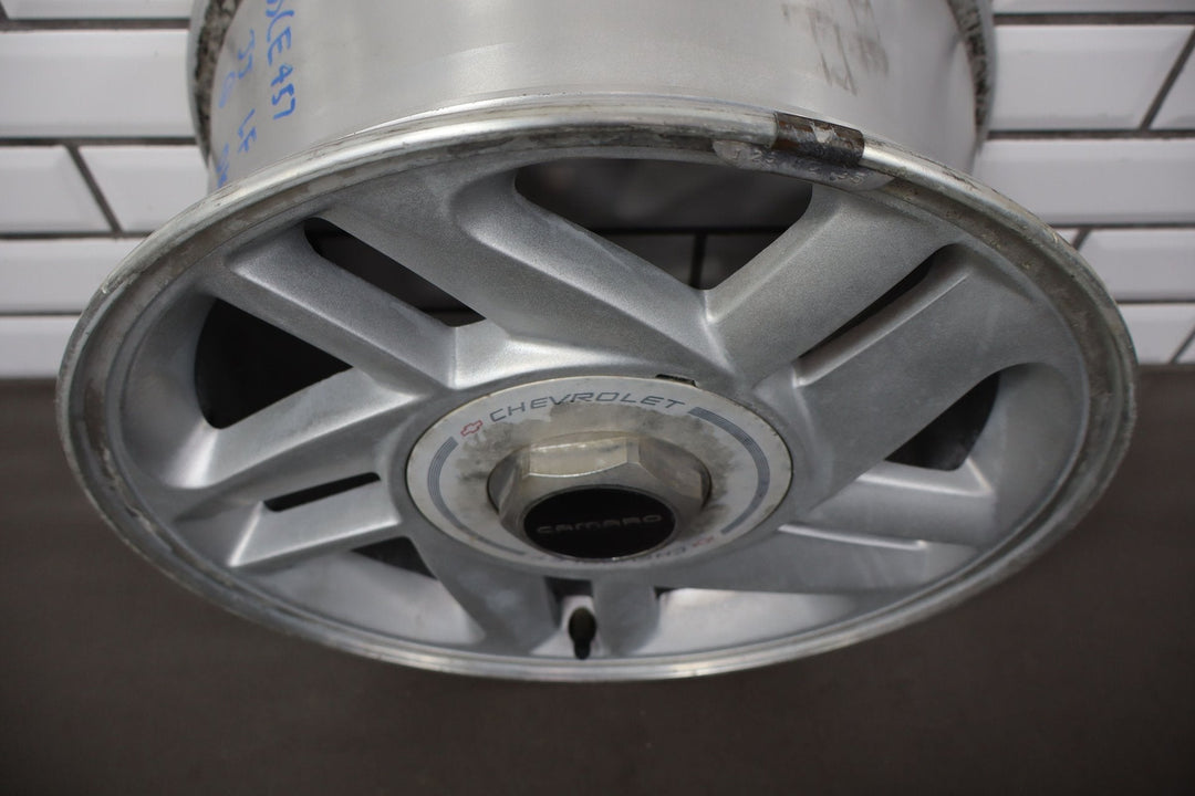 1993 - 1996 Camaro Single (1) 16x8 Silver 5 - Spoke Wheel W/Center Cap *Curb Rash*