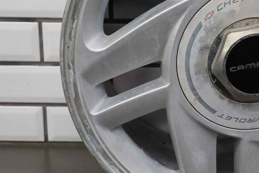 1993 - 1996 Camaro Single (1) 16x8 Silver 5 - Spoke Wheel W/Center Cap *Curb Rash*