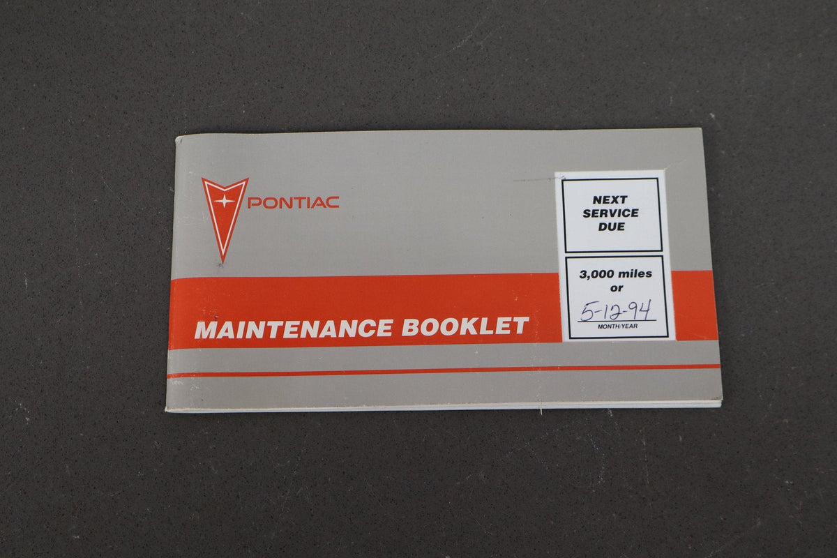 1994 Pontiac Grand Prix Owners Manual Set With Pouch
