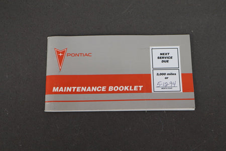 1994 Pontiac Grand Prix Owners Manual Set With Pouch