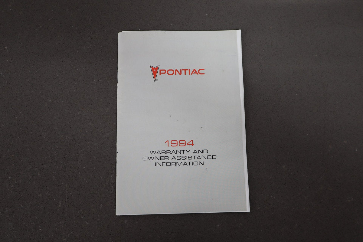 1994 Pontiac Grand Prix Owners Manual Set With Pouch