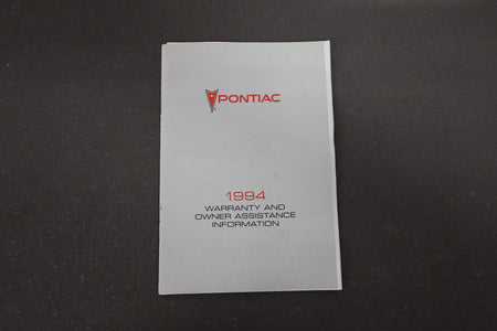 1994 Pontiac Grand Prix Owners Manual Set With Pouch