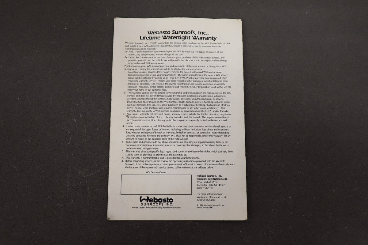 1994 Pontiac Grand Prix Owners Manual Set With Pouch