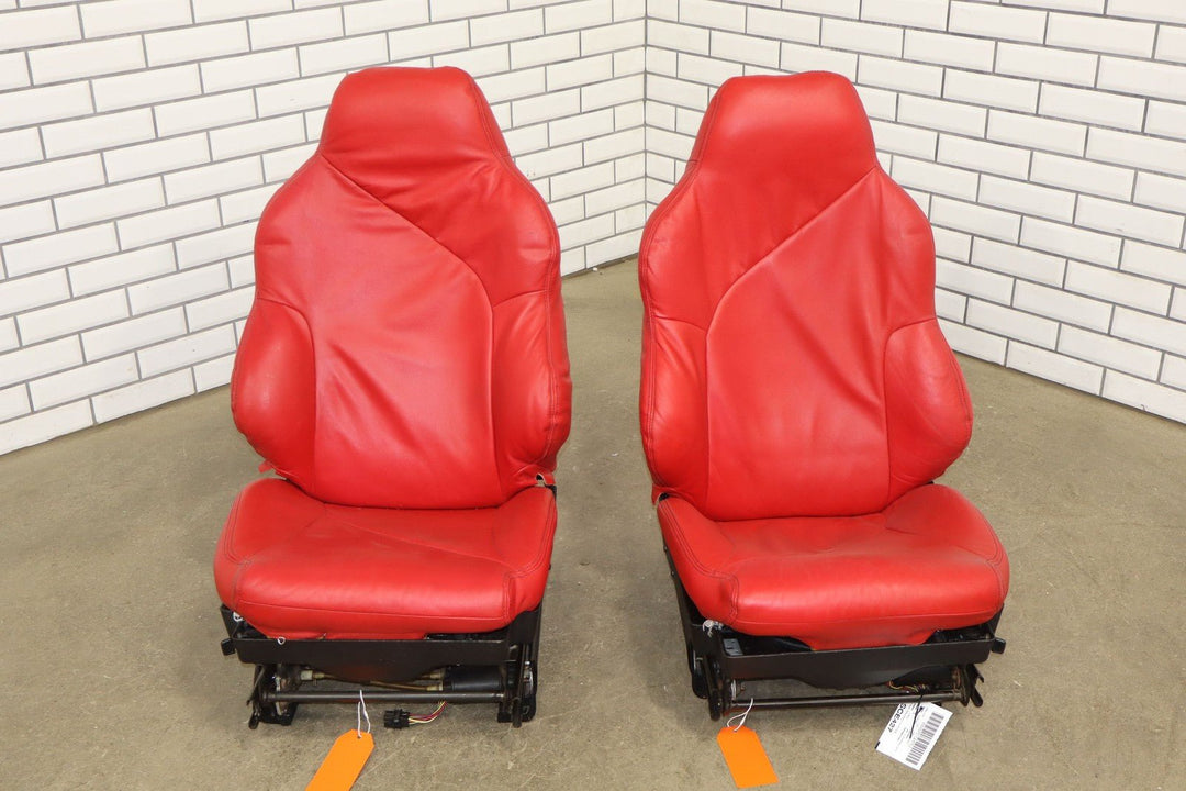 1995 - 1996 C4 Corvette Pair LH&RH Power Leather Bucket Seats *Torch Red*