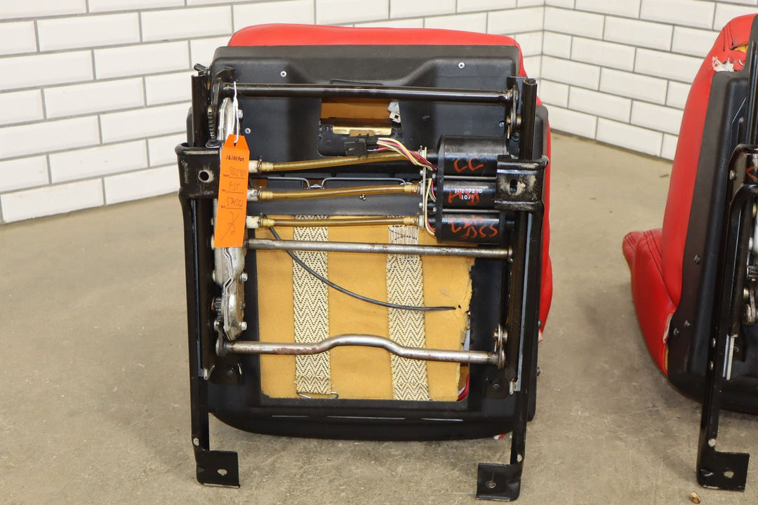 1995 - 1996 C4 Corvette Pair LH&RH Power Leather Bucket Seats *Torch Red*