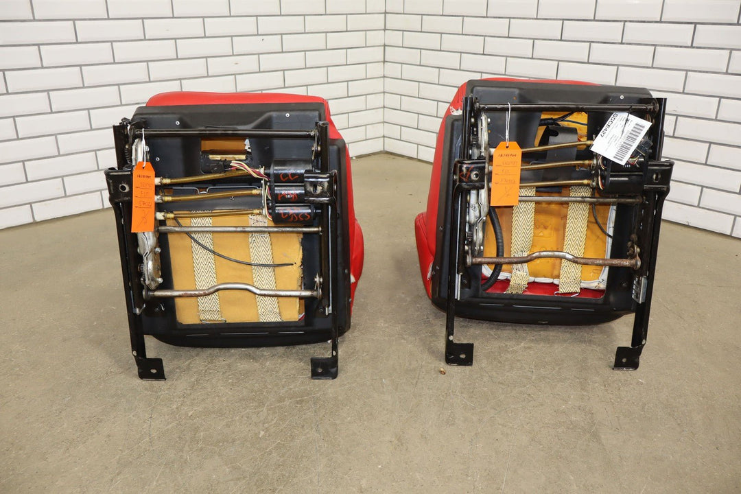 1995 - 1996 C4 Corvette Pair LH&RH Power Leather Bucket Seats *Torch Red*